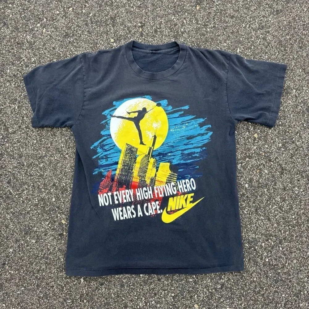 VTG Nike Michael Jordan Not Every High Flying Hero Wears A Cape T Shirt L USA